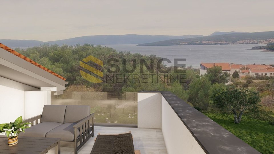 The island of Krk, Punat, NEW, THREE STOREY MODERN APARTMENT, 400 M FROM THE SEA!