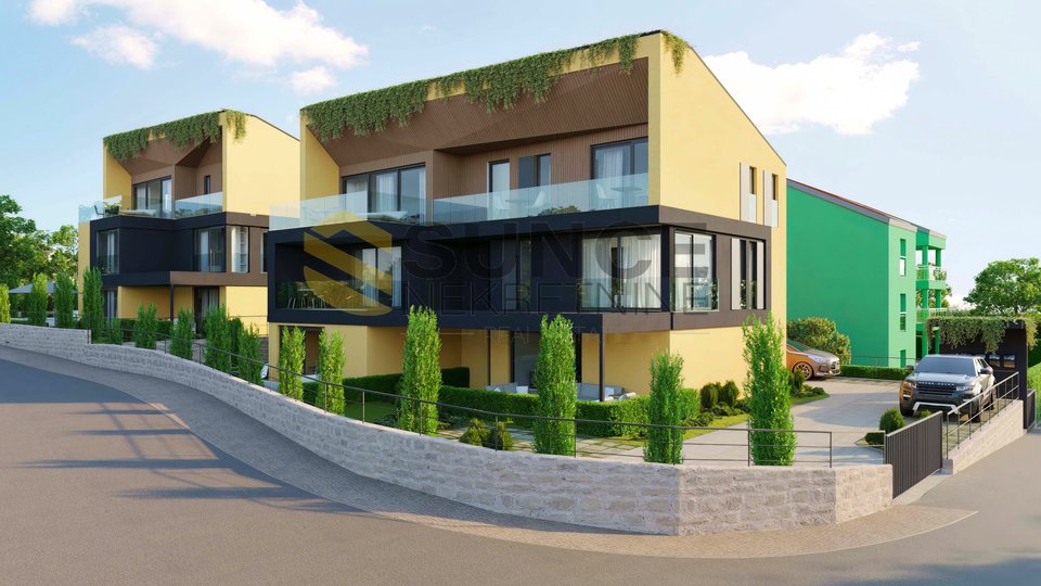 Isola di Krk, Krk, nuovo appartamento moderno di 61m2 al piano terra con giardino!