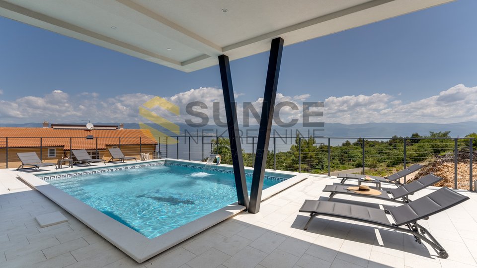 DIE INSEL KRK, eine wunderschöne neue Villa mit Panoramablick auf das Meer!