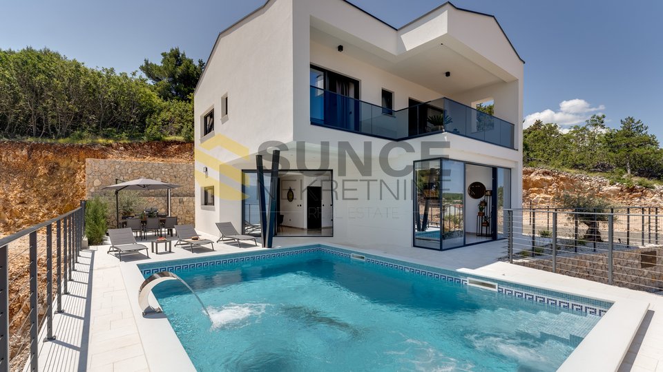 THE ISLAND OF KRK, a beautiful new villa with a panoramic view of the sea!