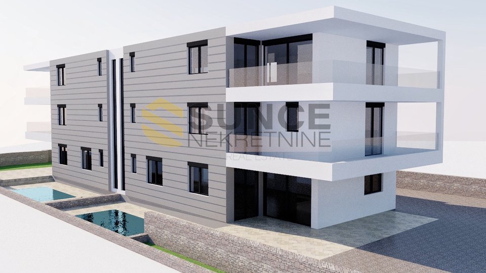 Krk city, new two-story apartment with sea view!